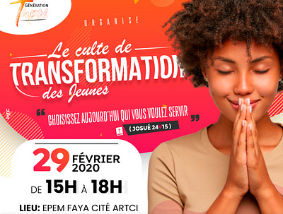 Affiche Event culte transformation event flyer design