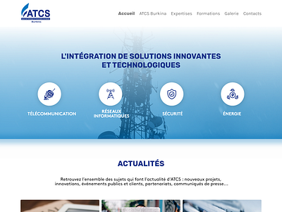 Maquette site web ATCS Burkina Faso adobe xd website