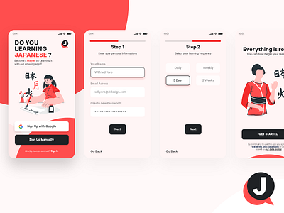 Daily UI 001 Japanese Learning App Registration