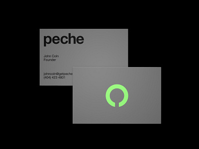 Peche Business Cards branding identity logo peach peche software the round table