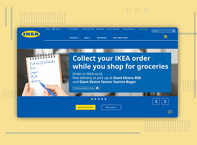 IKEA - Website Concept (Home) adobexd blue blue and yellow concept design funiture ikea indonesia minimalist redesign shop shopping website ui ux web