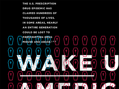 WAKE UP, AMERICA addiction america coffin death flag infographic opioid overdose prescription rx usa