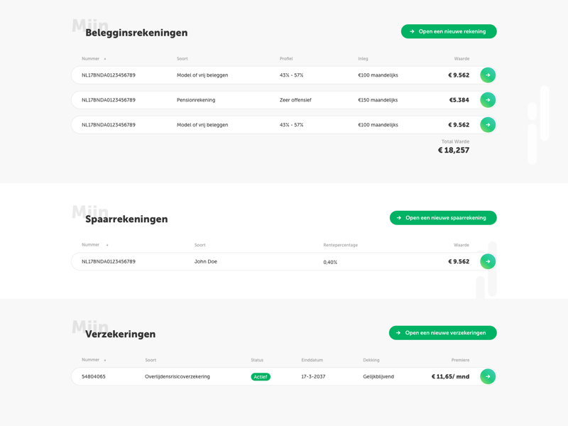 Financial Accounts Table dashboard account ui design product table financial accounts