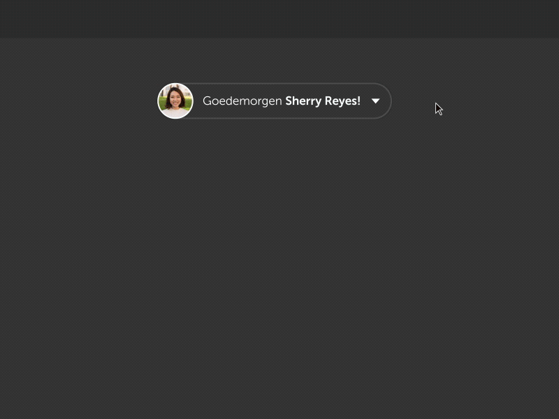 User menu hover