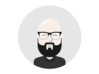Me avatar bald beard face flat glasses head person vector