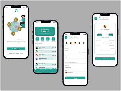 Attapay a borderless transfer app app design bank ui banking app borderless transfer app credit card finance app finances fintech money transfer product design transactions ui ux