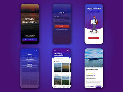 Travel Agency App Ui Design ui ux apps adobe xd