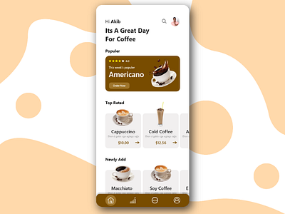 Coffee Shop App UI Design adobe photoshop adobe xd app coffee coffee shop delivery mobile app ui design