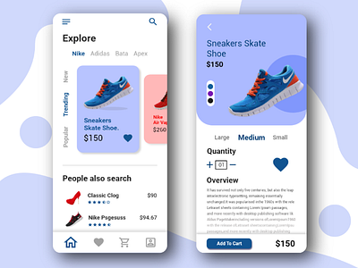 Shoe Shop App UI Design adobe xd app app ui brand design creative e commerce mobile app shoe shoe shop shop ui ux