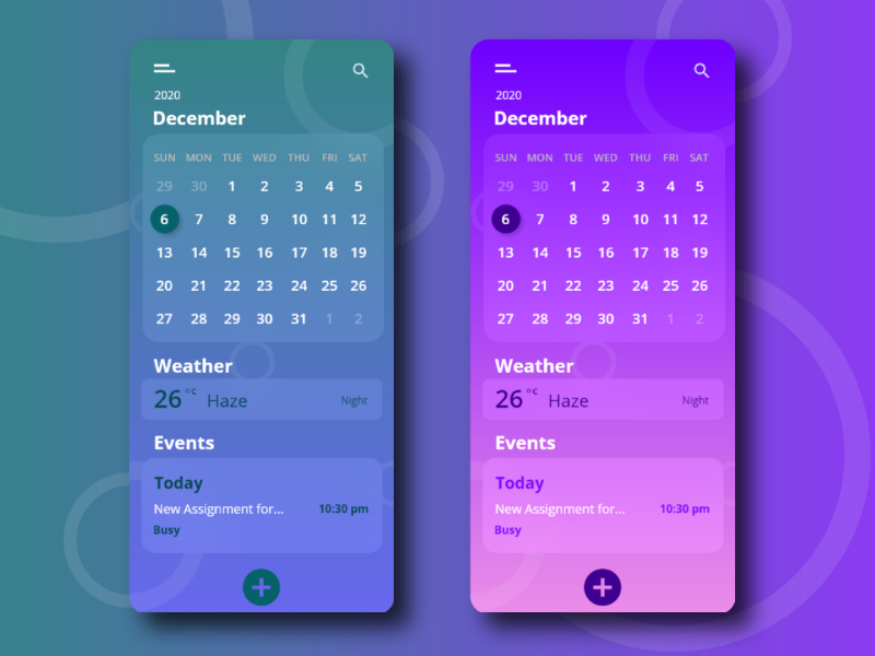 Calendar App UI Design by Akib Siddiquee on Dribbble