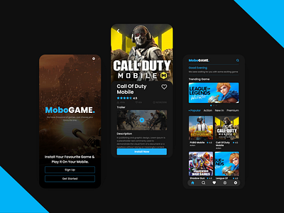 Mobile Game Installing App UI Design adobe xd app app design app ui design creative mobile app ui design ui ux ux design