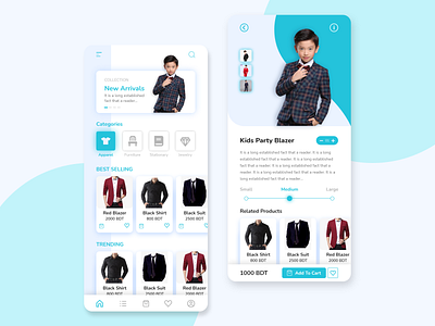 E-commerce App UI Design adobe xd app ui design cloth creative design e commerce store ui design ui ux ux design