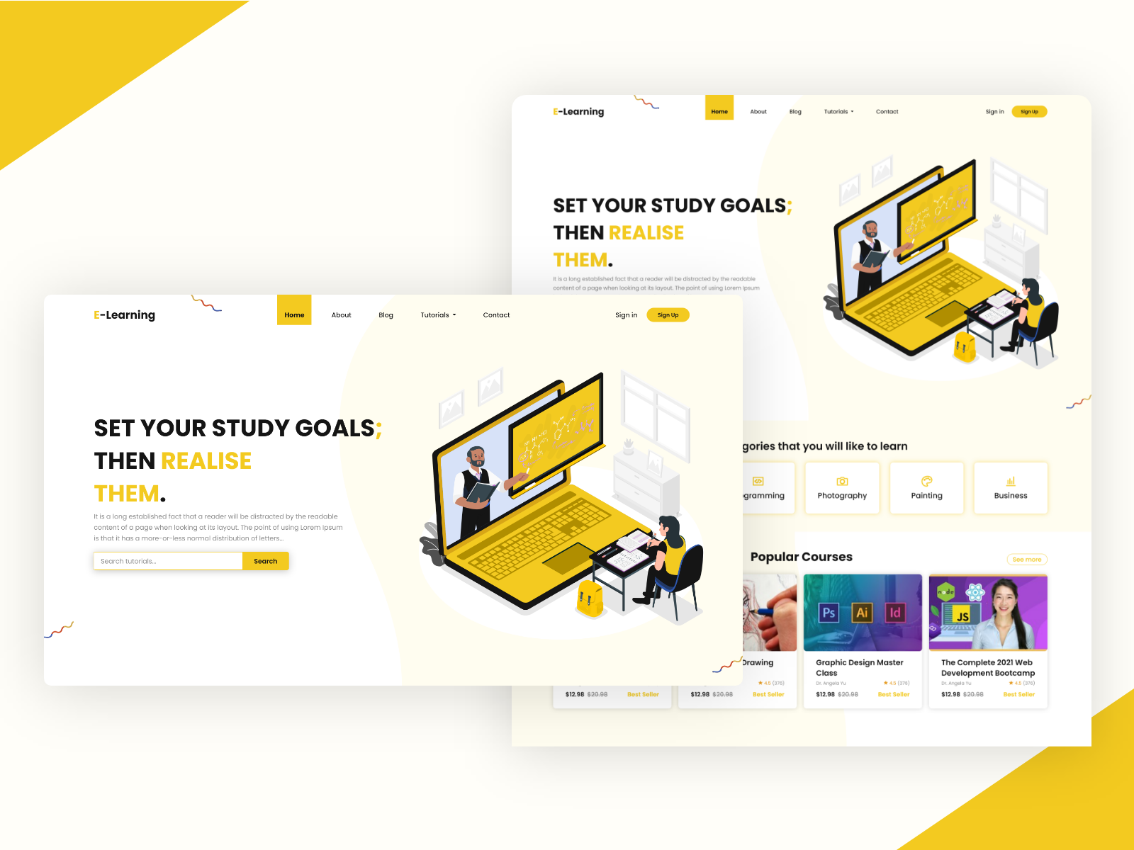 E-learning Website UI Design by Akib Siddiquee on Dribbble