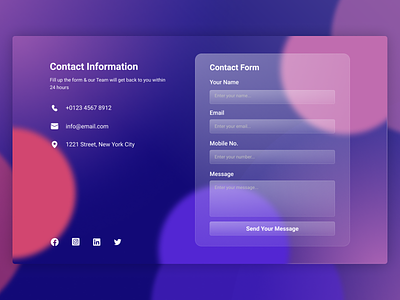 Contact us form section UI Design