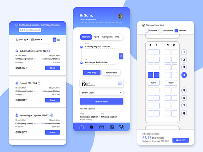 Train Ticket Booking App UI Design adobe xd app app ui design booking creative design ticket ticket booking train train book ui design ui ux ux design