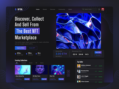 NFT Marketplace Design creative design digital product figma illustration marketplace nft nft marketplace trending design ui design ui ux ux design web ui website