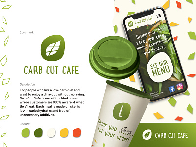 Carb Cut Cafe branding branding cafe branding cafe logo carbcutcafe design green green logo identity identity design logo low carb simple vector