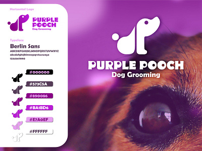 Purple Pooch - Dog Grooming - Logo and Identity branding design dog dog grooming dog logo identity logo purple purple logo purple pooch simple logo vector