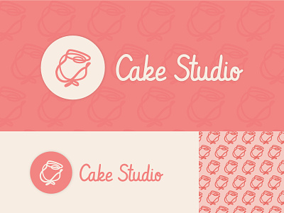 Cake Studio - logo design bakery logo branding cake studio cakery logo feminine logo logo logo design logo designer patisserie logo red logo rose logo simple logo vector logo