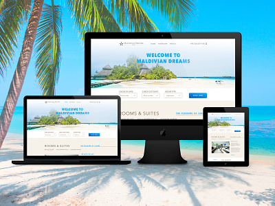 Landing page for Maldivian Hotel design icon landing page design logo typography ui ux vector web website