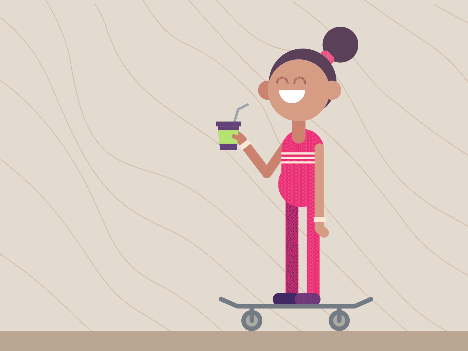 Skater Girl animation 2d animation adobe after effect adobe illustrator after effect animated gif animation cute digital art gif animation illustration illustrator motion design motion graphics tutorial