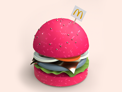Burger Cinema 4d 3d 3d art burger c4d c4dart cinema 4d cinema4d design dumdumknowhow illustration