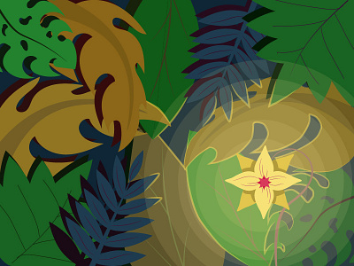 Dark dark darkness flower forest illustration jungle light and darkness night shadow vector vector illustration
