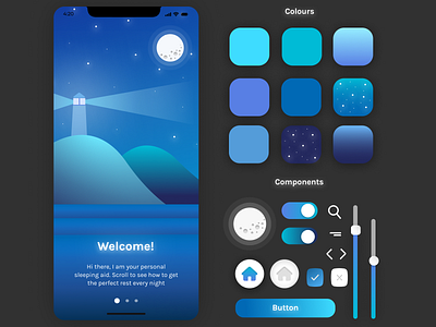 Sleep timer app 3d app app app design design mockup prototype ui ui design uiux vector