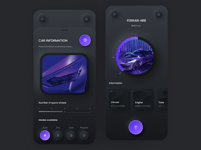 car renting app app app design car cars dark mode dark theme dark ui mobile app mobile ui prototype ui ui design ui designer ui designs uiux uiuxdesign uxdesign vector