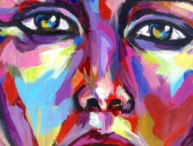 Expressionistic portrait eyes painting portrait