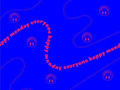 Happy Monday digital design fluorescent graphic design happy monday mondays neon colors smiley typography uxui vector art