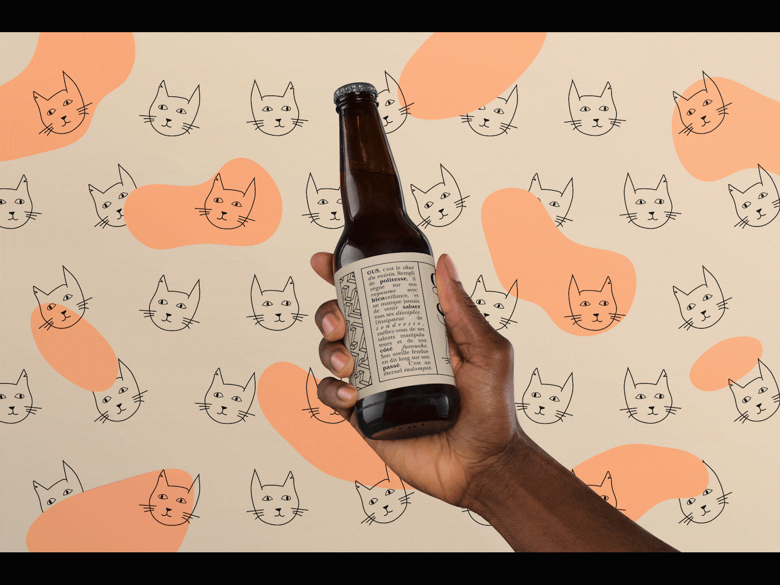 GUSY - Craft Beer Project animated gif art direction beer design beer label beer label design cat lover craft beer digital illustration freelance gif graphic design illustrator motion design photography