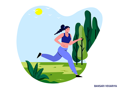 running girl and environment