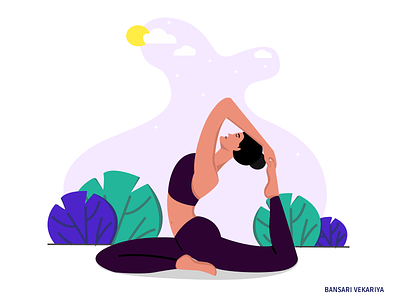 Yoga Girl app branding design figma fitness girl graphicdesign icon illustration illustrator logo nature outdoors photoshop sun tree ui ux visual design yoga