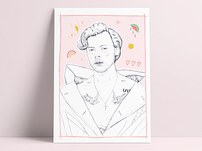Harry Styles - Vogue art cute digital drawing doodles graphic design harry styles illustration pink procreate vogue