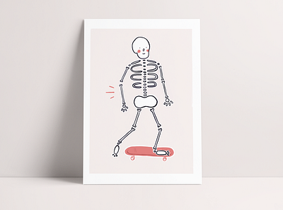 Skateboarding Skeleton Illustration art artwork digital art digital drawing digital illustration drawing illustration illustrations print procreate skateboard skateboarder skateboarding skeleton skeletons