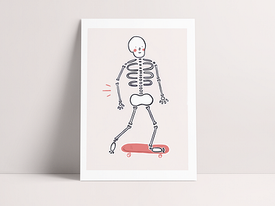 Skateboarding Skeleton Illustration