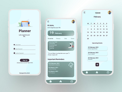 UI Design for a planner app app design figma mobile app design prototype ui ux ux design web