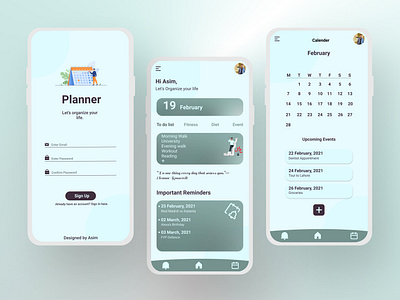 UI Design for a planner app