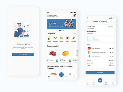 GrocStore Mobile Application UI Design app design e commerce app figma grocery application mobile app design online grocery app ui ui design ux design