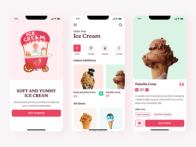 Ice Cream Mobile Application UI Design