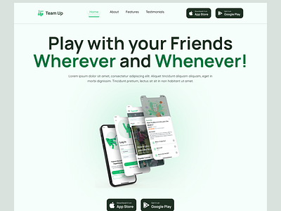 TeamUp landing Page