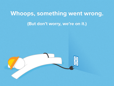 Opower Social - Site down error page illustration opower vector
