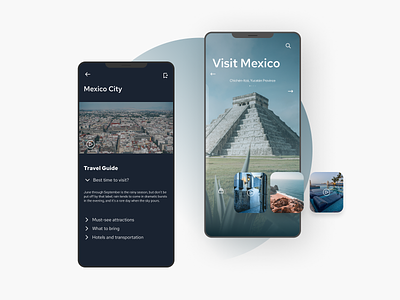 Travel Guide App app blue companion design guide mexico travel