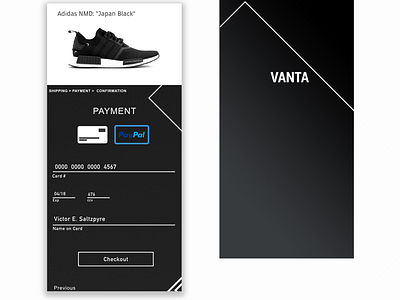 Dailyui 002 - Vanta Store checkout page