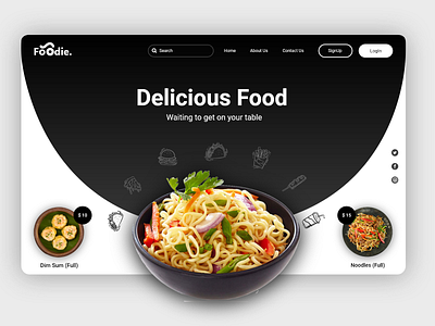 Foodie - Website UI Design adobe xd branding colors concept creative design eat food foodie healthy homepage logo top trending typography ui uiuxdesign ux web design website