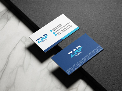 Business cards for ZAP logo design branding business card design graphic design logo