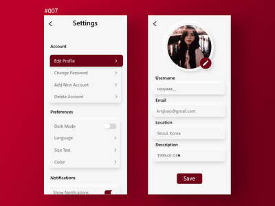 Daily UI #007, Settings