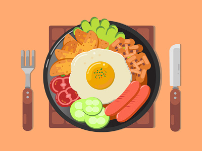 Food Illustration 01 animation app art design flat graphic design illustration illustrator vector web