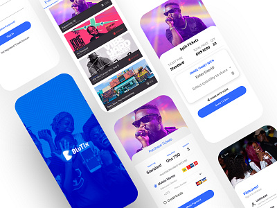 BluTix Mobile App app design mobile ui